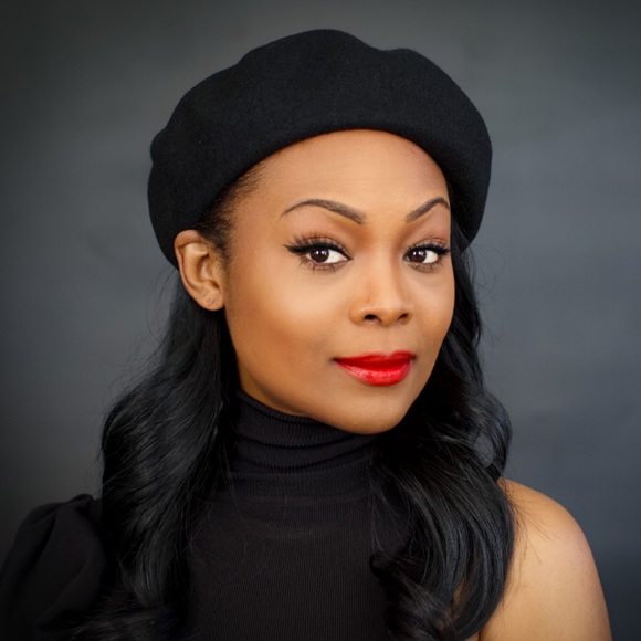 New Black Heart Rhinestones woolen Beautiful casual British painters beret hat - Picture 5 of 9